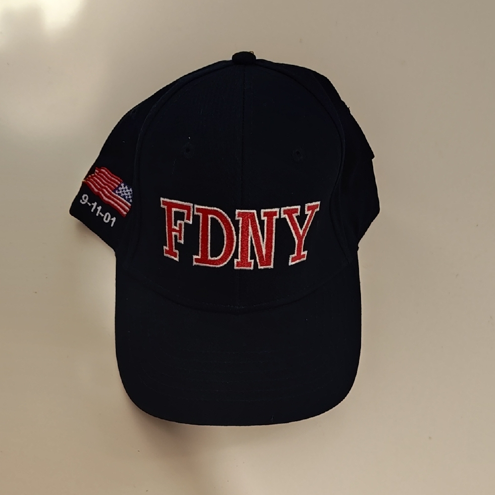 FDNY Black Cap with Red Embroidery